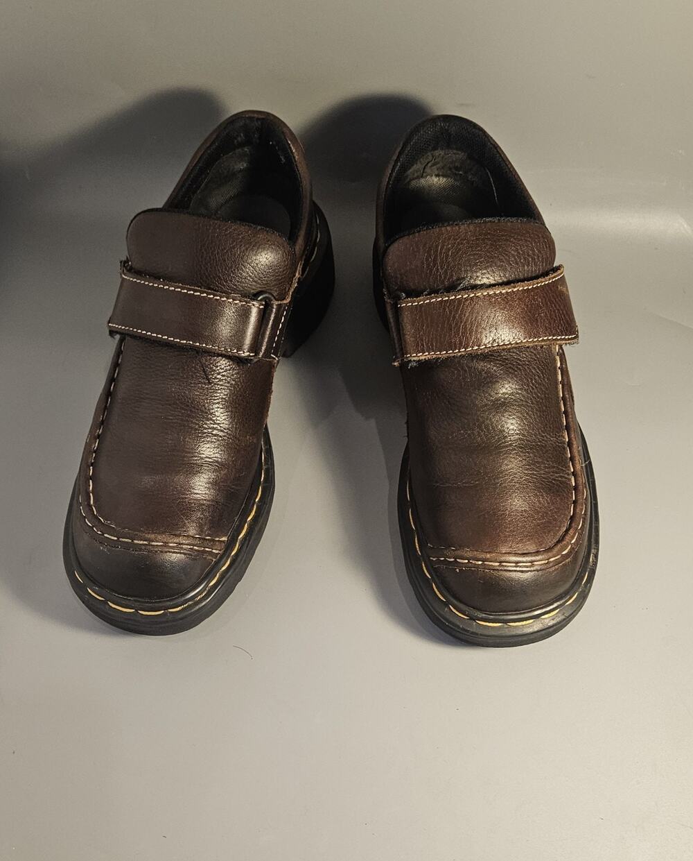 Vtg Dr. Martens #9288 Lug Leather Monk Straps England Shoes UK SZ 7, M-US 8